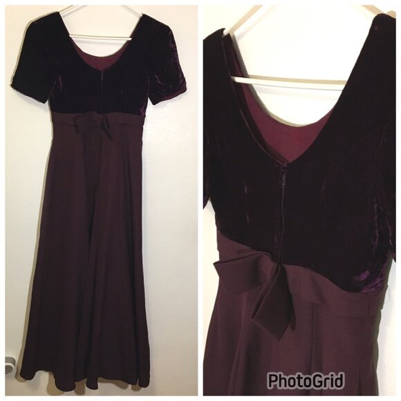 Vintage Fancy Maxi Dress Bridgerton Formal Empire Waist Ball Gala Holiday (BT) - Picture 3 of 14